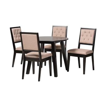 Baxton studio alanisanddarkbrown5pcdiningset 1