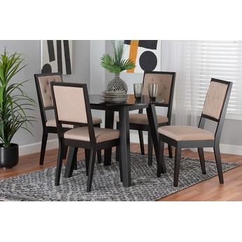 Baxton studio alanisanddarkbrown5pcdiningset 2