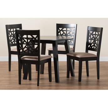 Baxton studio alicesanddarkbrown5pcdiningset 10