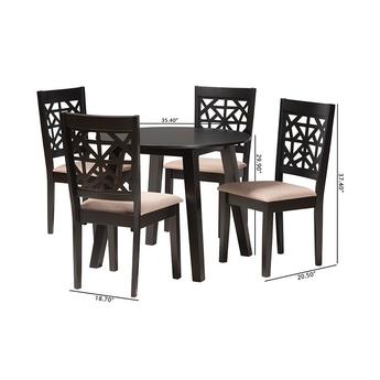 Baxton studio alicesanddarkbrown5pcdiningset 11