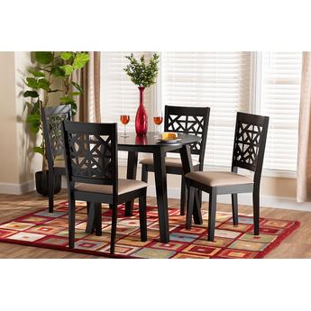 Baxton studio alicesanddarkbrown5pcdiningset 2