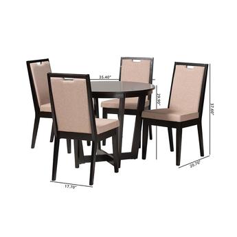 Baxton studio anasanddarkbrown5pcdiningset 11