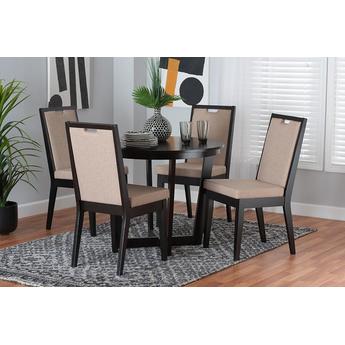 Baxton studio anasanddarkbrown5pcdiningset 2