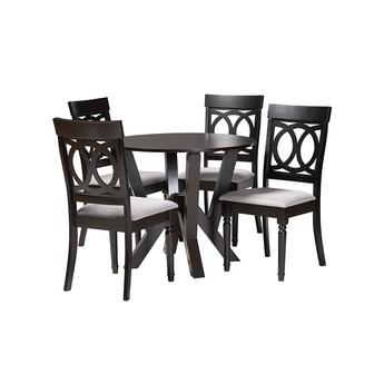 Baxton studio angiegreydarkbrown5pcdiningset 1