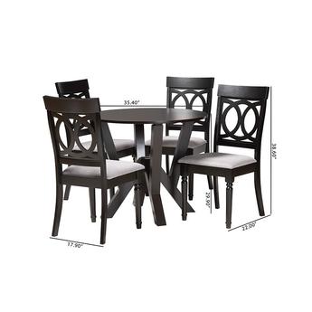 Baxton studio angiegreydarkbrown5pcdiningset 11