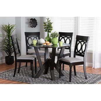 Baxton studio angiegreydarkbrown5pcdiningset 2