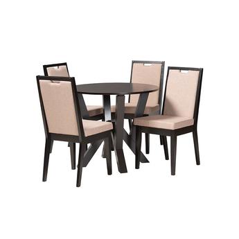 Baxton studio ansasanddarkbrown5pcdiningset 1