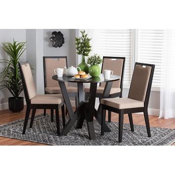 Baxton studio ansasanddarkbrown5pcdiningset 2