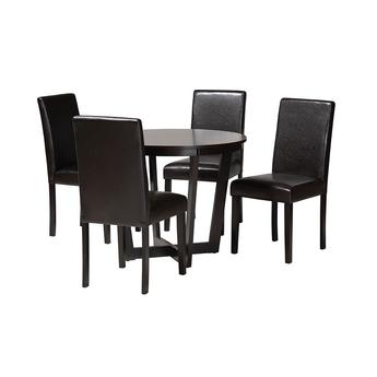 Baxton studio brunadarkbrown5pcdiningset 1