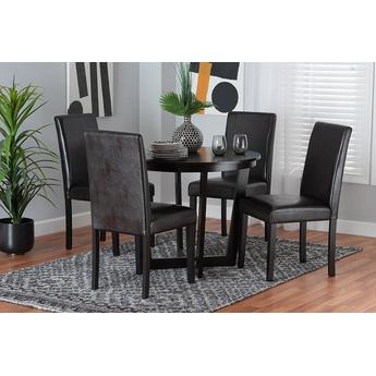 Baxton studio brunadarkbrown5pcdiningset 2