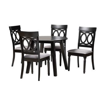 Baxton studio charlottegreydarkbrown5pcdiningset 1