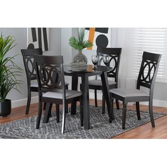 Baxton studio charlottegreydarkbrown5pcdiningset 2