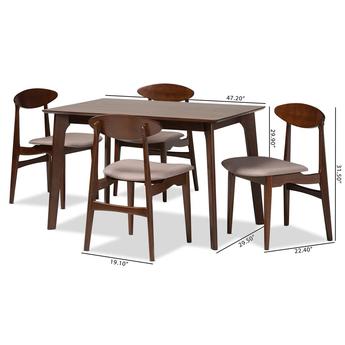 Baxton studio dariagreycappuccino5pcdiningset 11