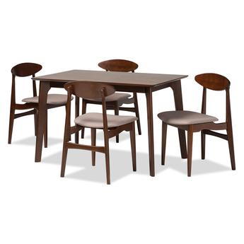 Baxton studio dariagreycappuccino5pcdiningset 2