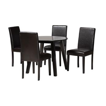 Baxton studio eminedarkbrown5pcdiningset 1