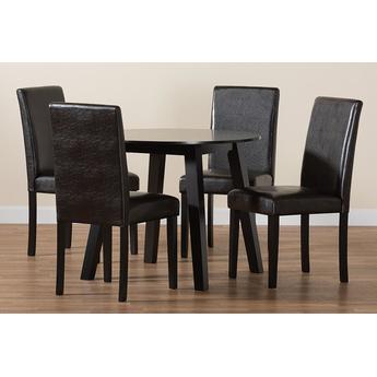 Baxton studio eminedarkbrown5pcdiningset 10