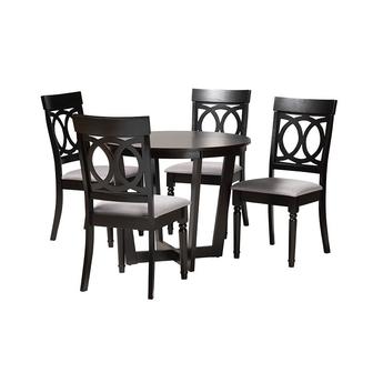 Baxton studio estellegreydarkbrown5pcdiningset 1