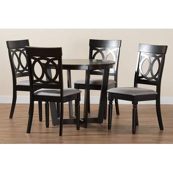 Baxton studio estellegreydarkbrown5pcdiningset 10