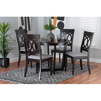 Baxton studio estellegreydarkbrown5pcdiningset 2
