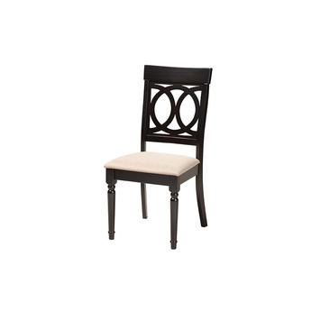 Baxton studio evelynsanddarkbrown5pcdiningset 3