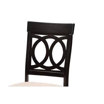 Baxton studio evelynsanddarkbrown5pcdiningset 6