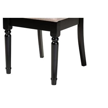 Baxton studio evelynsanddarkbrown5pcdiningset 7