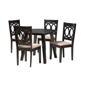 Baxton studio eviesanddarkbrown5pcdiningset 1