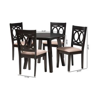 Baxton studio eviesanddarkbrown5pcdiningset 11