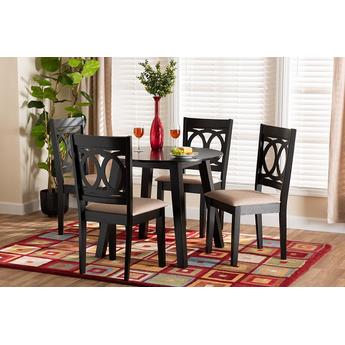 Baxton studio eviesanddarkbrown5pcdiningset 2