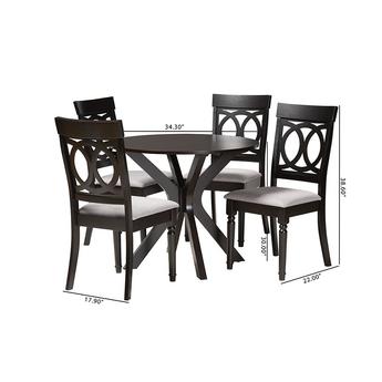 Baxton studio jessiegreydarkbrown5pcdiningset 11