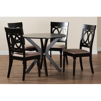 Baxton studio jessiesanddarkbrown5pcdiningset 10