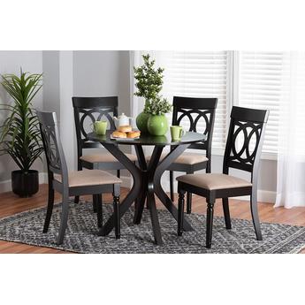 Baxton studio jessiesanddarkbrown5pcdiningset 2