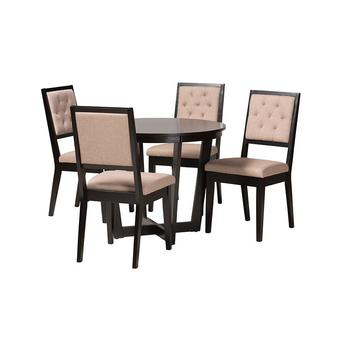 Baxton studio kalasanddarkbrown5pcdiningset 1