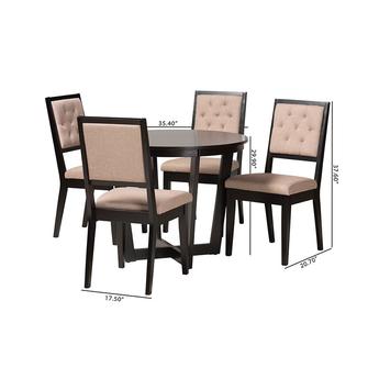 Baxton studio kalasanddarkbrown5pcdiningset 11