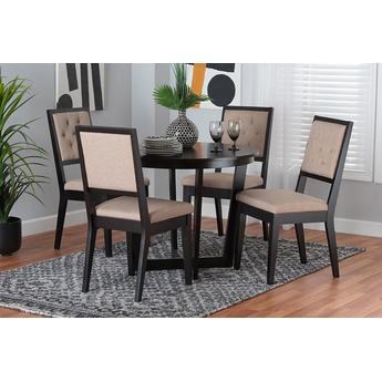 Baxton studio kalasanddarkbrown5pcdiningset 2
