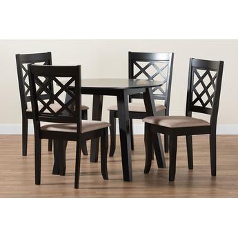 Baxton studio lexisanddarkbrown5pcdiningset 10