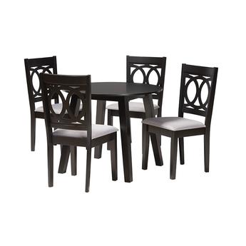 Baxton studio louisagreydarkbrown5pcdiningset 1