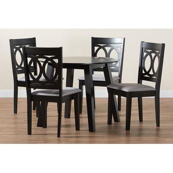 Baxton studio louisagreydarkbrown5pcdiningset 10
