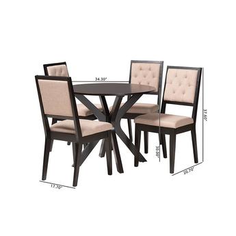 Baxton studio manasanddarkbrown5pcdiningset 11