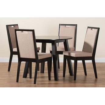Baxton studio niasanddarkbrown5pcdiningset 10