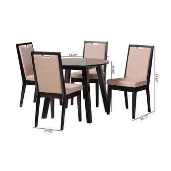 Baxton studio niasanddarkbrown5pcdiningset 11