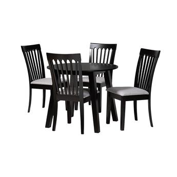 Baxton studio ninagreydarkbrown5pcdiningset 2