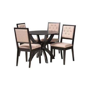 Baxton studio noesanddarkbrown5pcdiningset 1