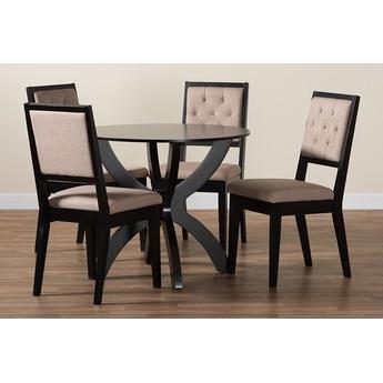 Baxton studio noesanddarkbrown5pcdiningset 10