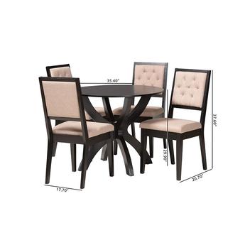 Baxton studio noesanddarkbrown5pcdiningset 11
