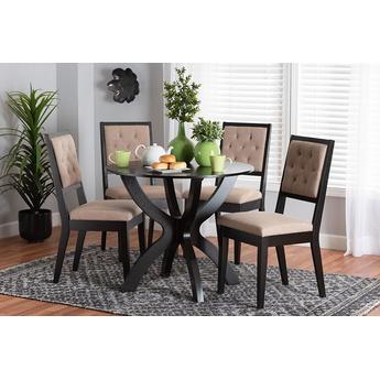 Baxton studio noesanddarkbrown5pcdiningset 2