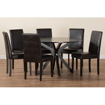 Baxton studio pinardarkbrown7pcdiningset 10