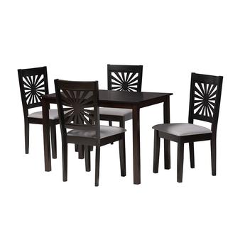 Baxton studio rh386cgreydarkbrown5pcdiningset 1