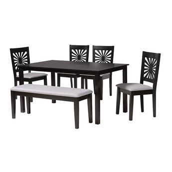 Baxton studio rh386cgreydarkbrown6pcdiningset 1