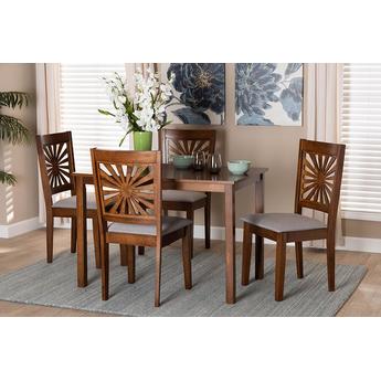 Baxton studio rh386cgreywalnut5pcdiningset 2